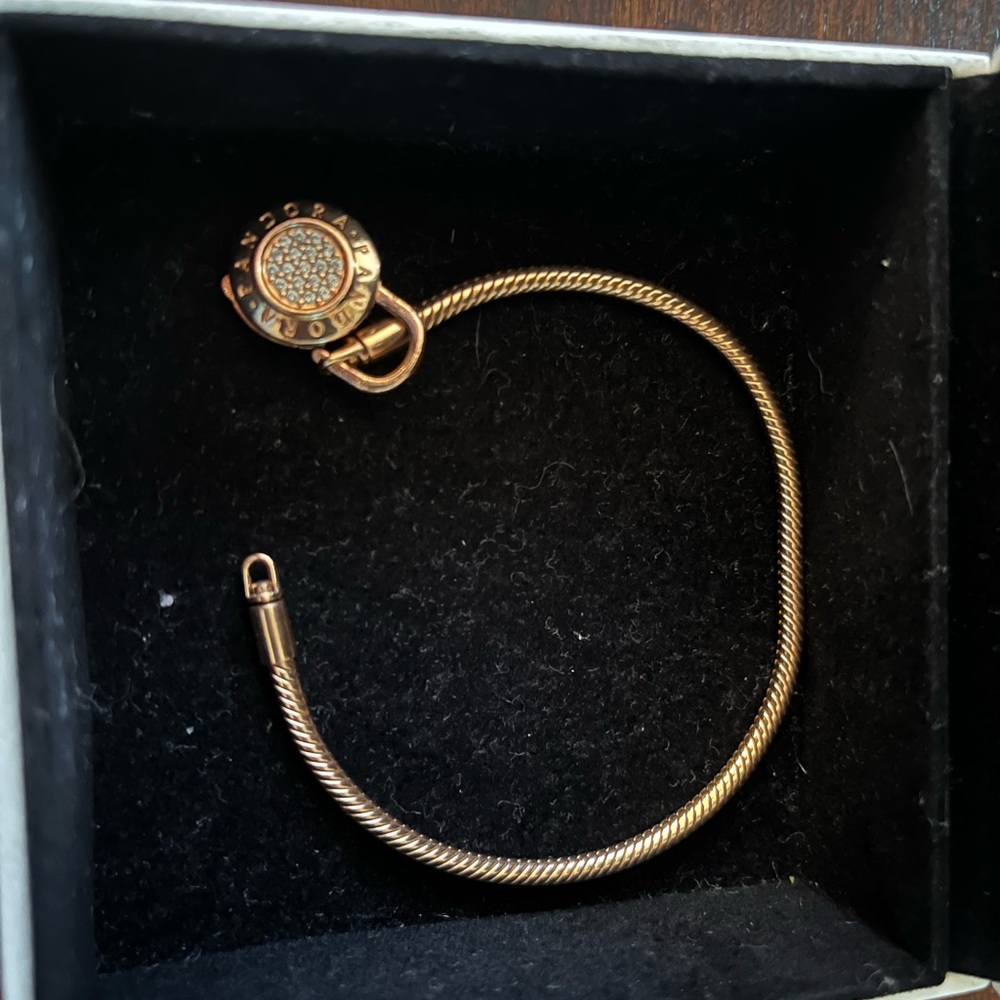 Pandora 7 Inch Rose Gold Pave Bracelet